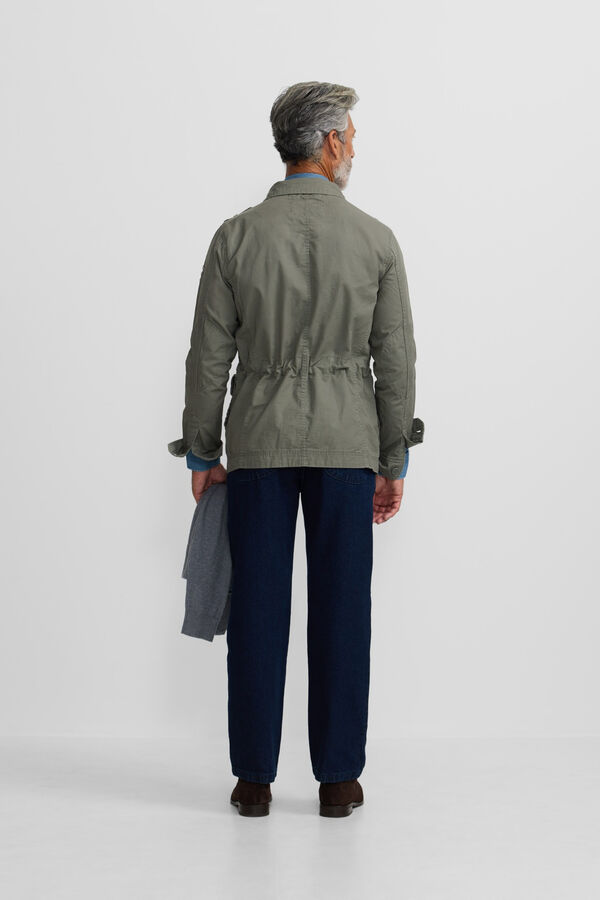 Silbon Casaco militar com manchas tingidas Verde