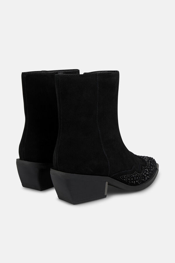 Alma en Pena Botim baixo com detalhe de strass  Preto
