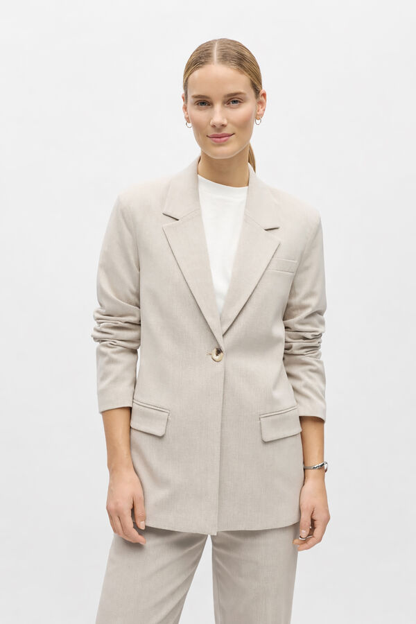 Object Blazer b&aacute;sica descontra&iacute;da Tostado