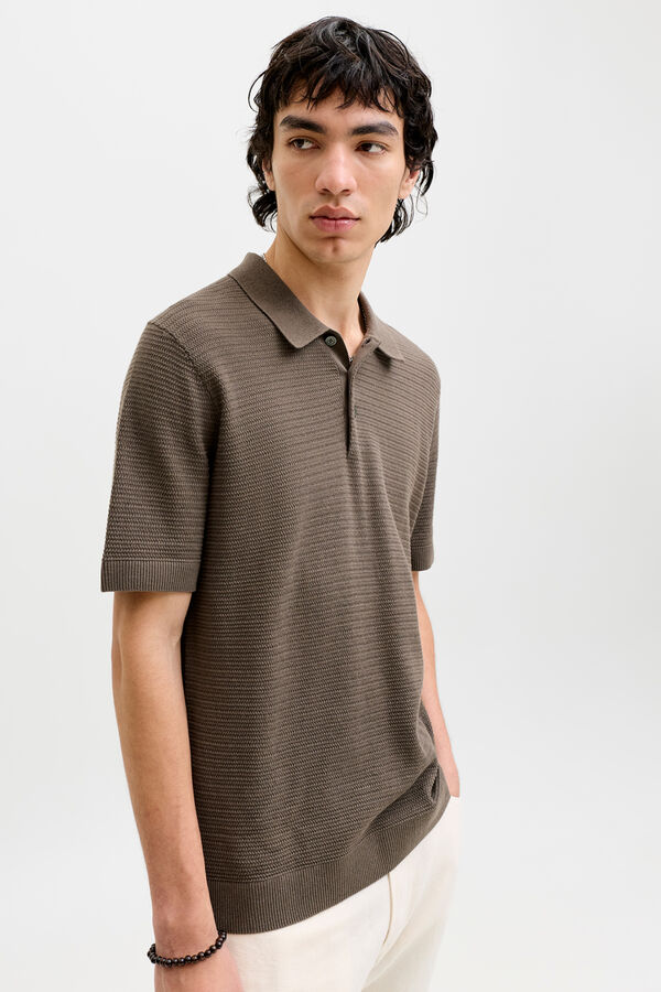 Jack & Jones Polo de malha em algod&atilde;o Castanho