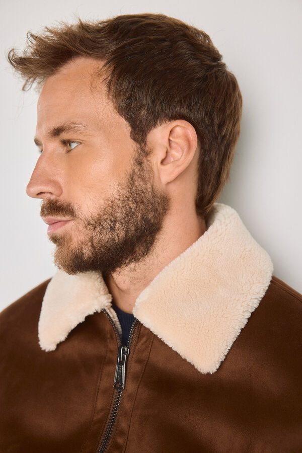 Jack & Jones Blus&atilde;o bomber 100% poli&eacute;ster Castanho