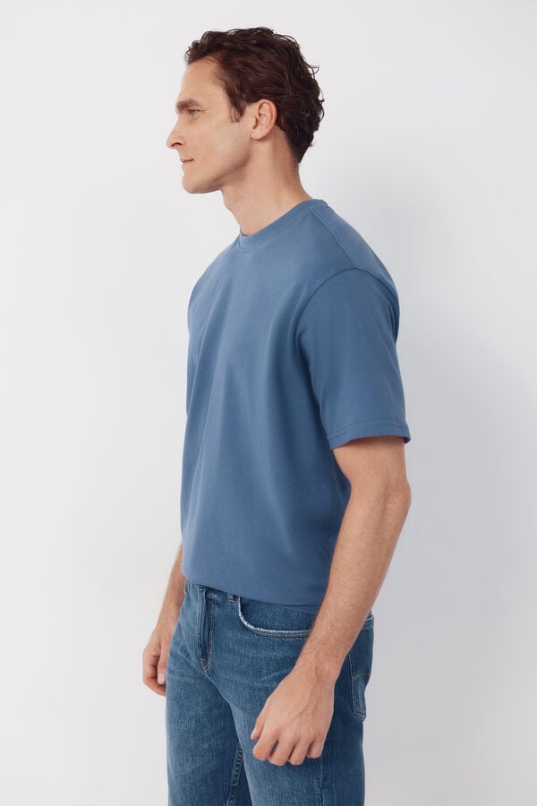 Cortefiel Plain T-shirt Blue