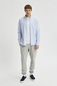 Cortefiel Camisa de manga larga con bolsillo 100% algodón Azul
