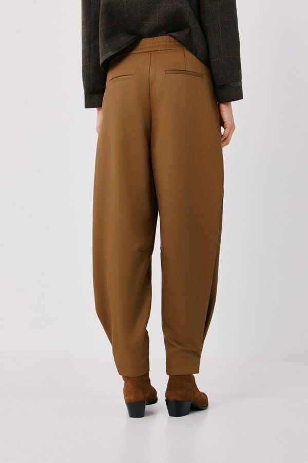 Cortefiel Women's serge jogger trousers Brown