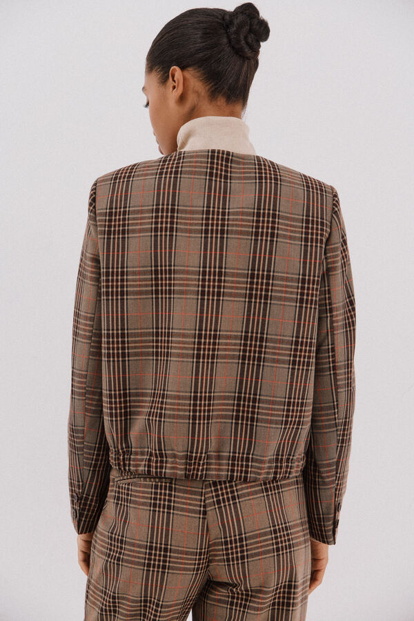 Cortefiel Checkered jacket Nude