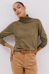 Cortefiel Fine lurex sweater Green