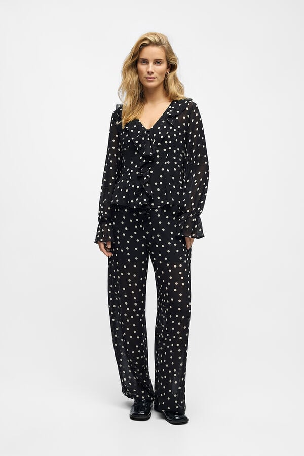 Object Blusa de gaze estampada Preto