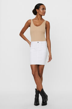 Cortefiel Short denim skirt White