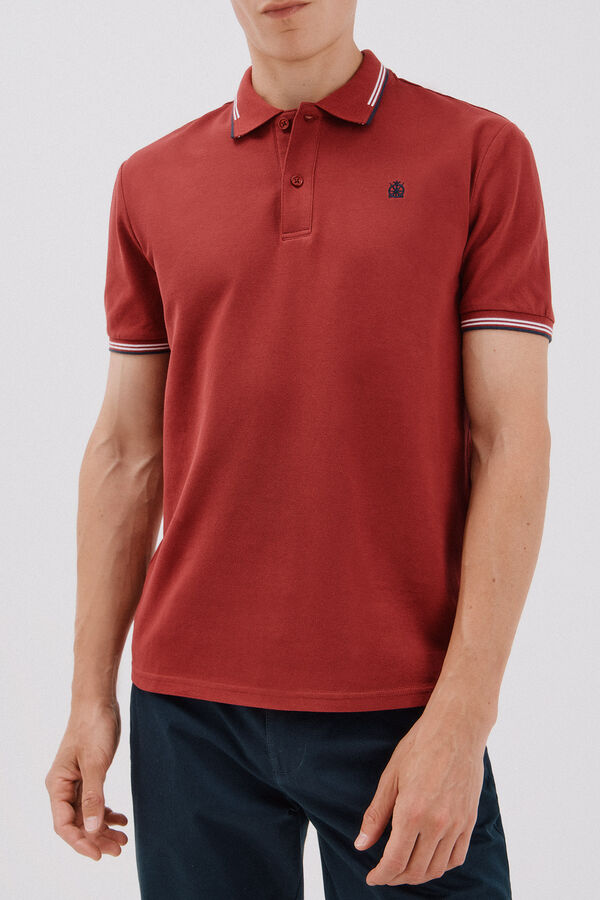 Cortefiel Polo piqué tips Maroon