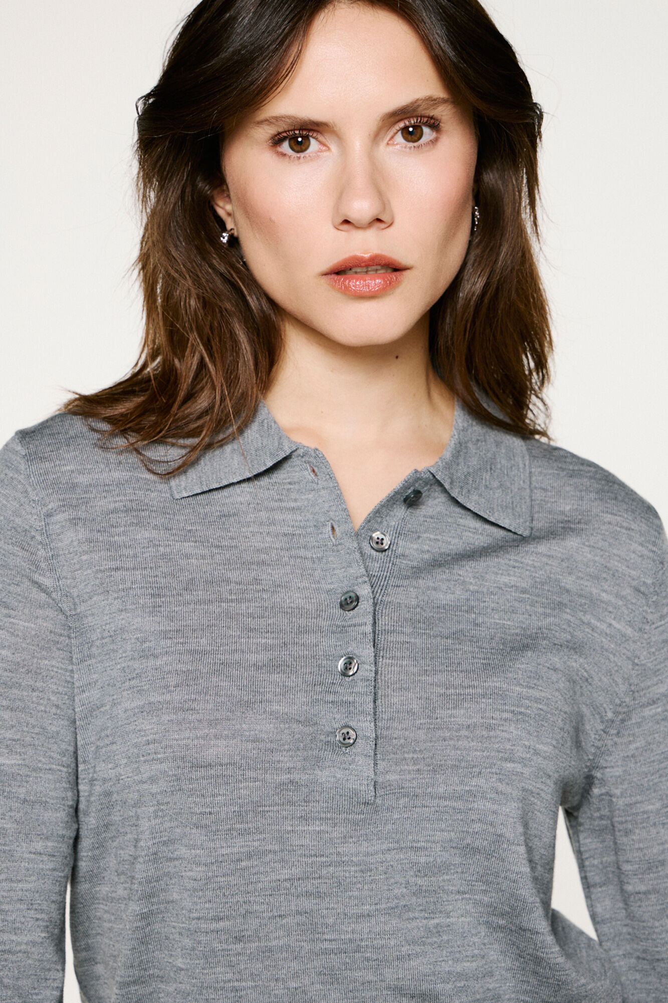 Selected Camisola polo 100% l&atilde; merino.