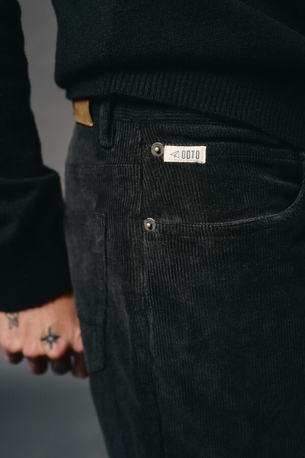 OOTO Calça de pana 5 bolsos slim fit Cinzento