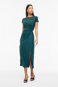 Vila Vestido midi de manga curta em modal