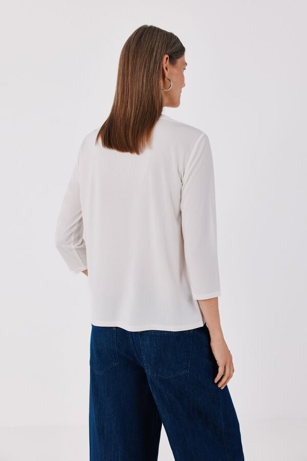 Cortefiel Henley T-shirt White