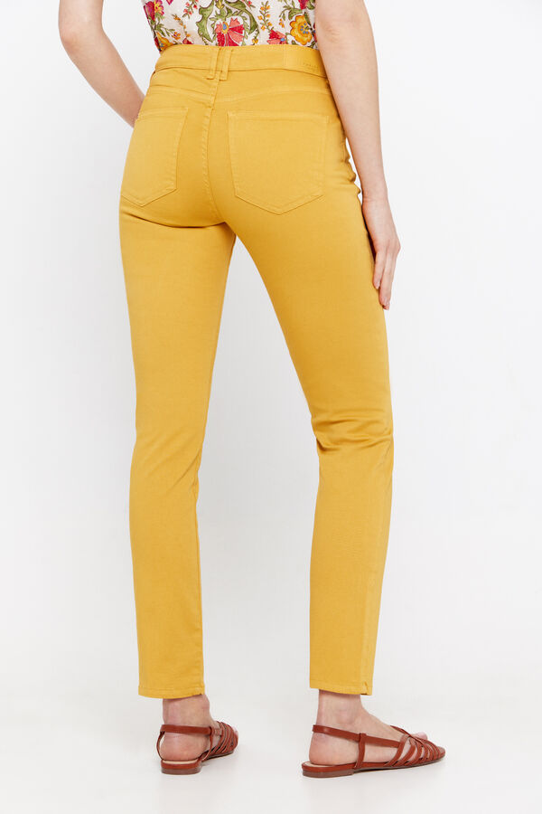 Cortefiel Coloured cropped-fit skinny trousers Yellow