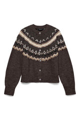 Vero Moda Greek jersey-knit cardigan Dark brown
