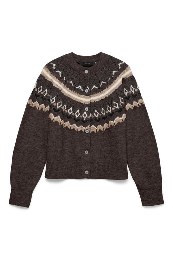 Vero Moda Greek jersey-knit cardigan Dark brown