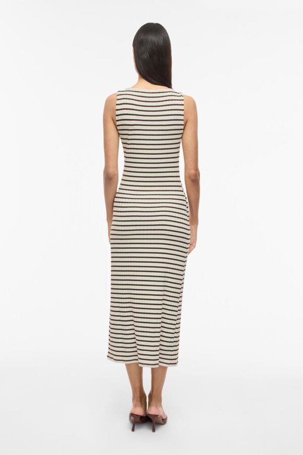 Vila Vestido midi entallado de canal&eacute; Estampado blanco