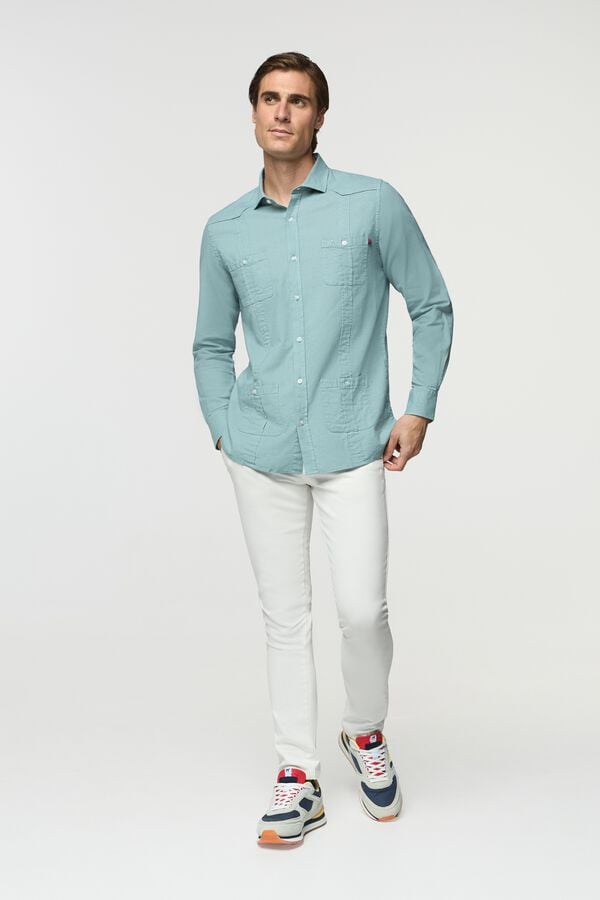 Williot Camisa Guayabera Turquesa