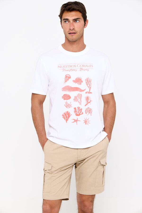 Cortefiel WWF collaboration graphic T-shirt White
