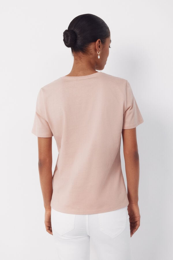 Cortefiel Printed t-shirt Pink