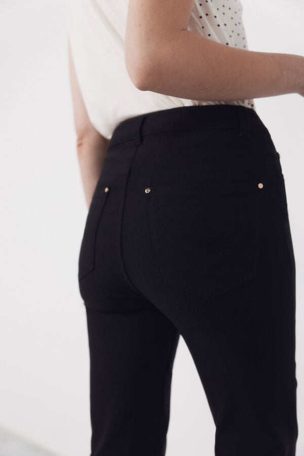 Cortefiel Skinny trousers with zips Black