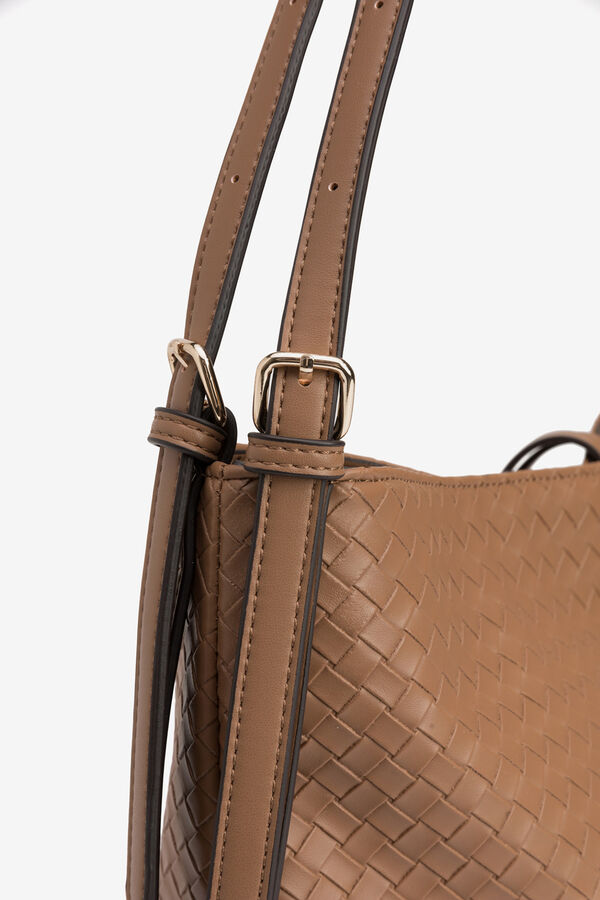 Vilanova Mala de ombro com trama gravada Castanho