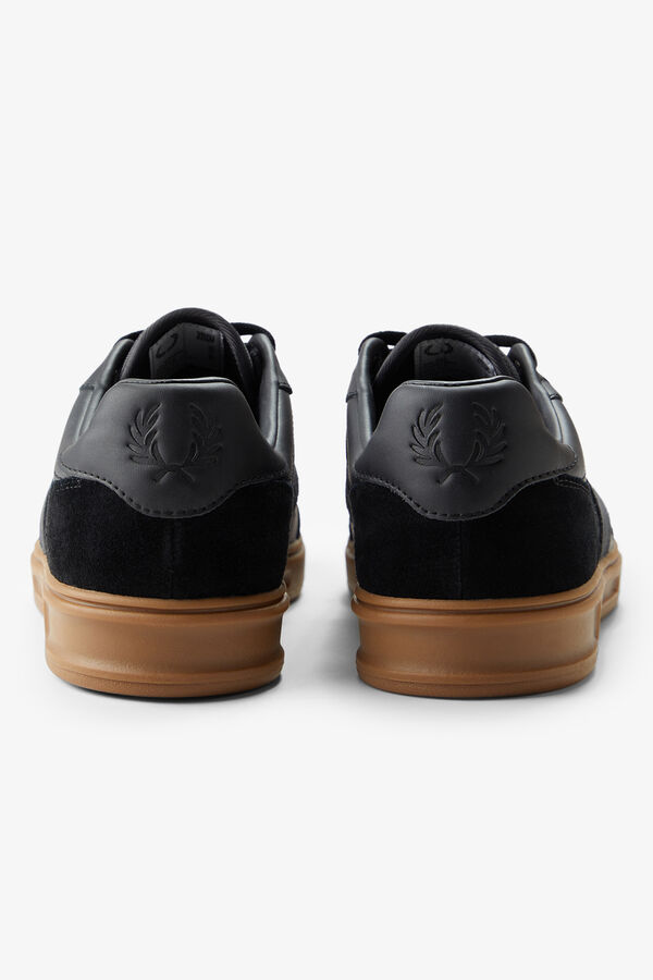 Fred Perry Sapatilha B4 em pele/camur&ccedil;a Preto