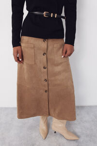 Cortefiel Flared suede skirt