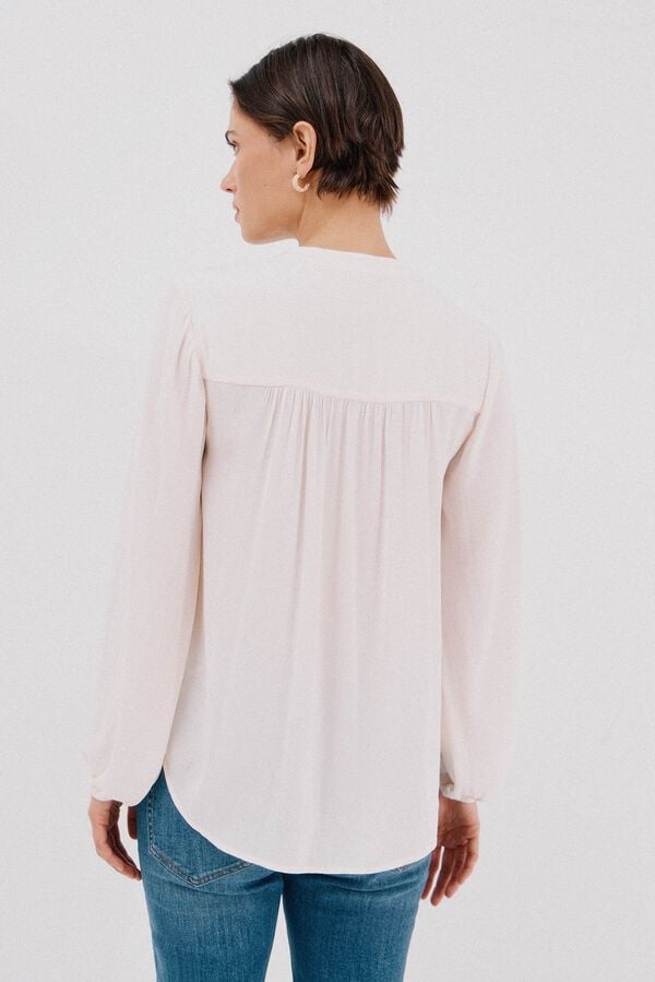 Cortefiel Elastic buttons shirt Ivory