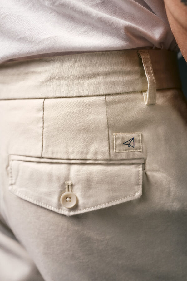 OOTO Calças chino pinças Ecru