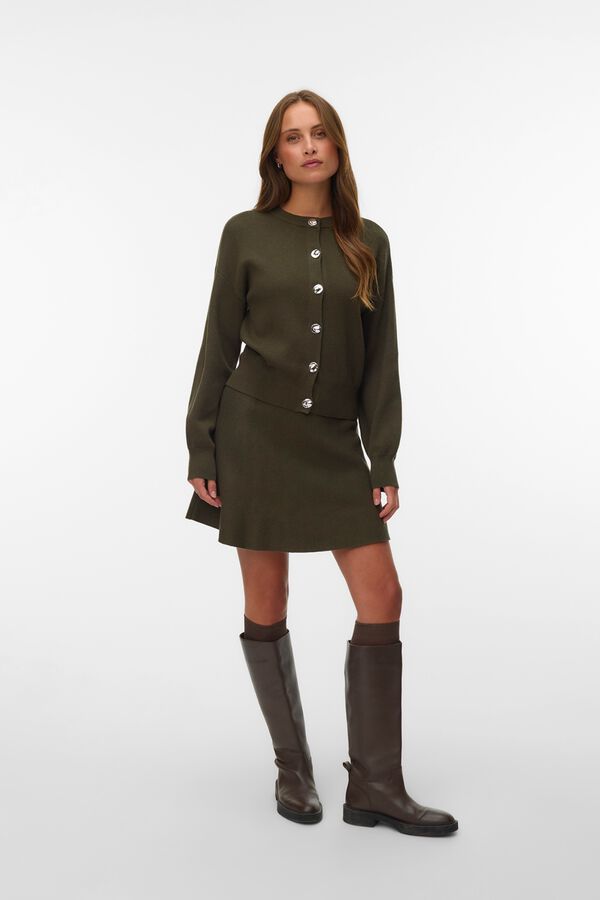 Vero Moda Casaco com bot&otilde;es prateados Verde