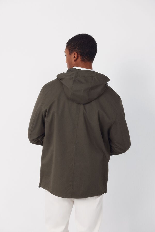 Cortefiel Short hooded parka Kaki
