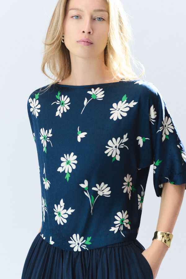 Caroll Camisa curta Cscarf Azul