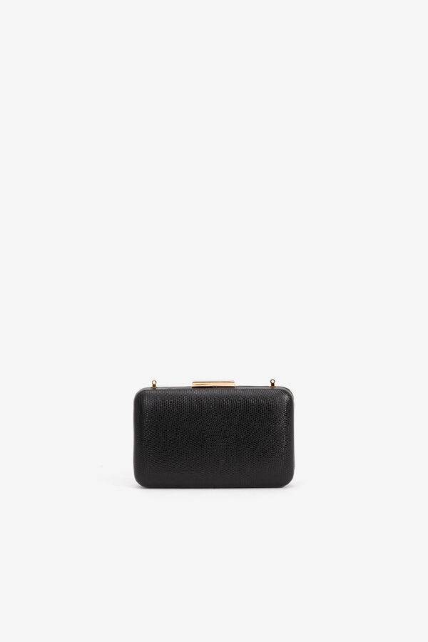 Vilanova Clutch retangular com efeito pele Preto