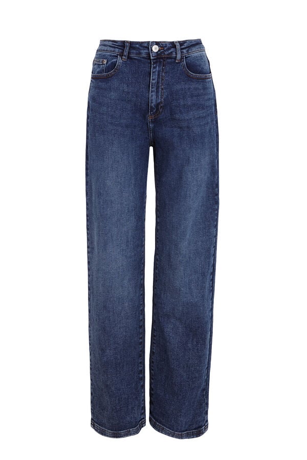 Slowlove Jeans with hem slit  Blue