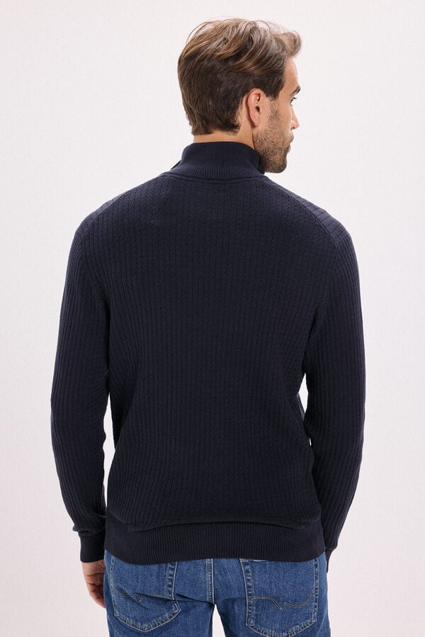 Jack & Jones Camisola de malha com gola com fecho-éclair Azul