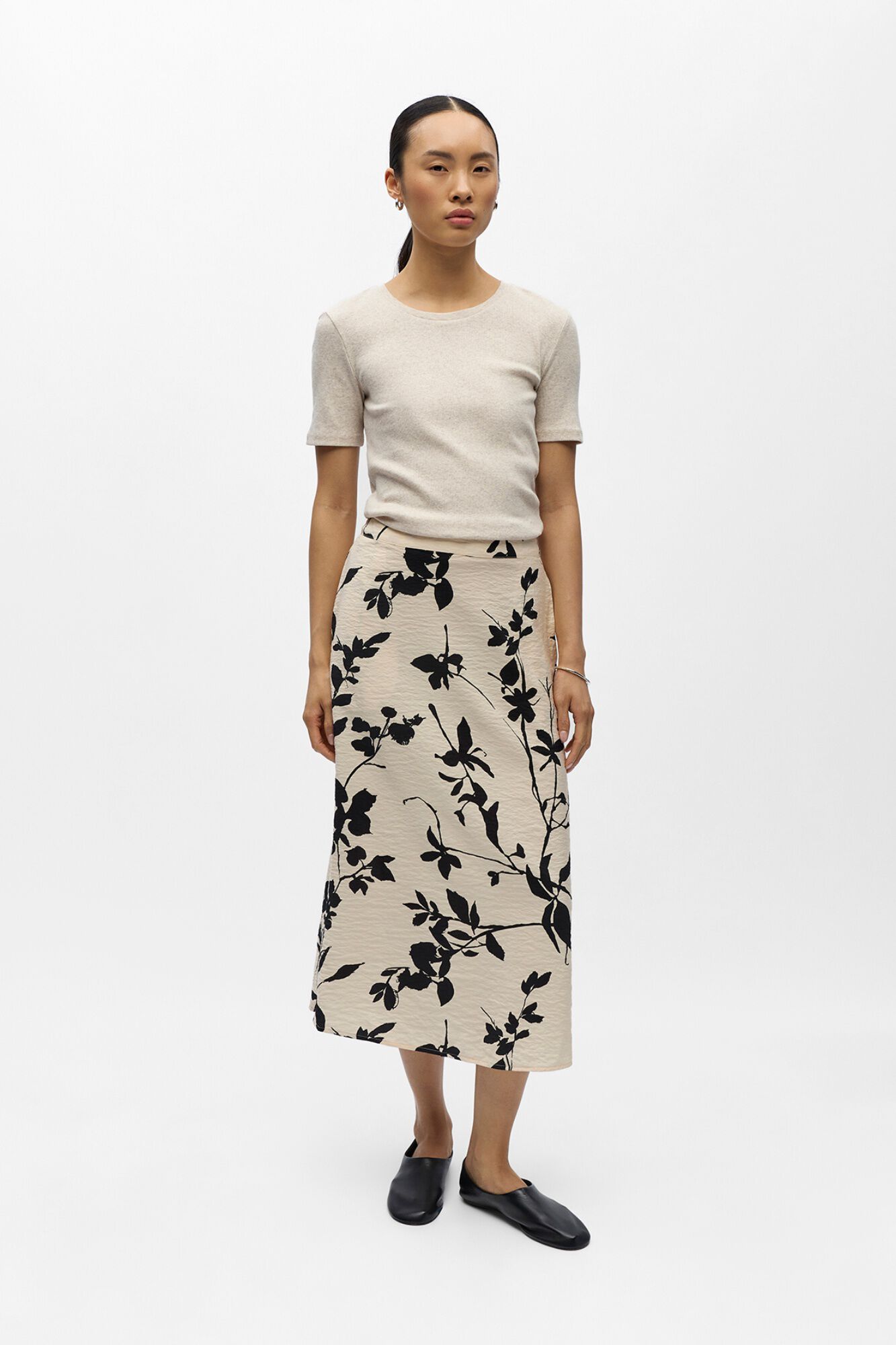 Object Printed midi skirt