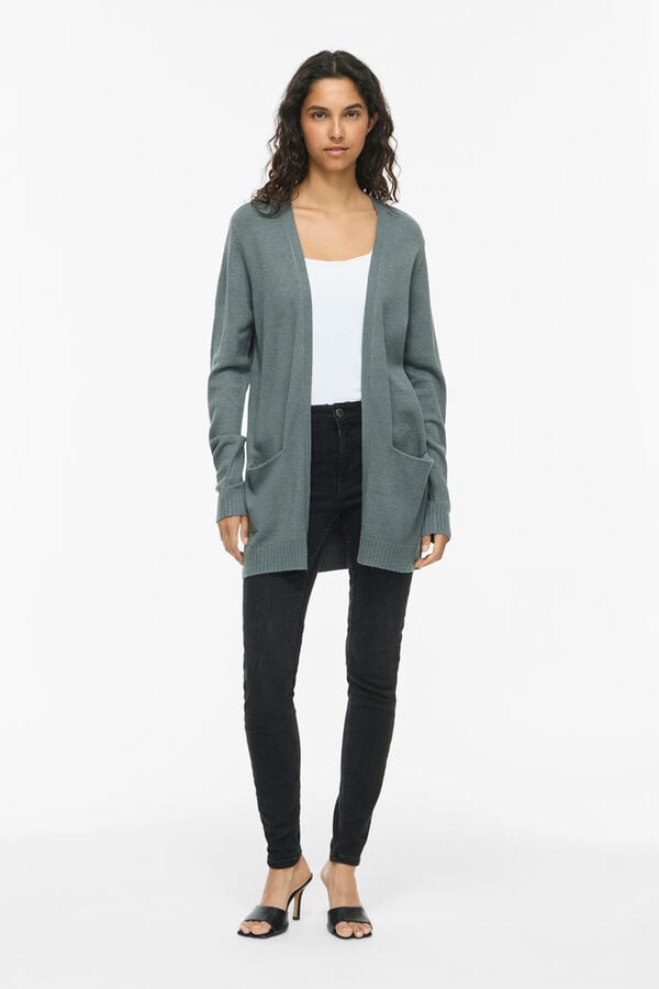 Vila Knit long cardigan Green