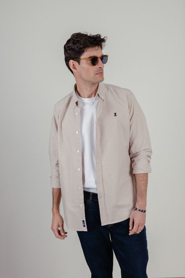 elPulpo Camisa casual oxford Castanho