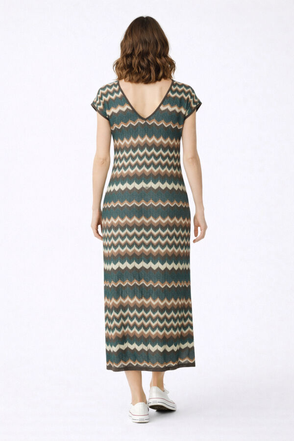 Vila Vestido midi de punto pointelle con viscosa Multicolor