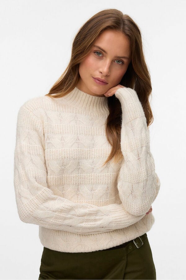 Vero Moda Camisola de malha de gola malha Cinzento