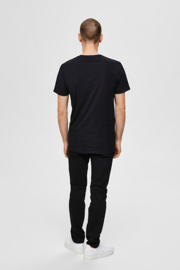 Cortefiel Pack of 3 plain short-sleeved T-shirts Black