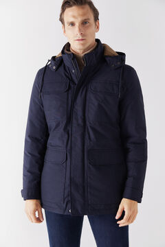 Cortefiel Parka with four pockets and a hood Navy