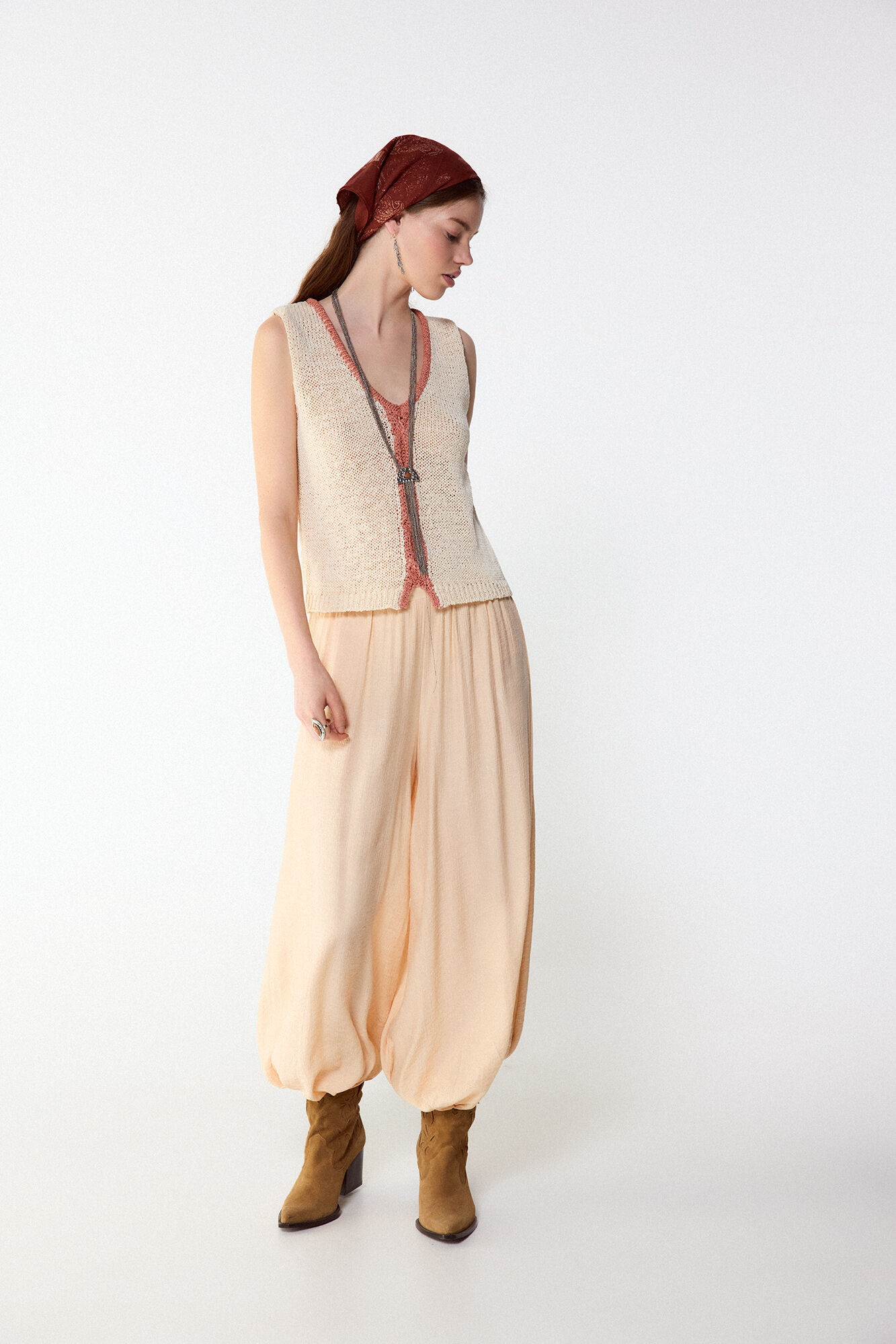 Slowlove Contrast knit top