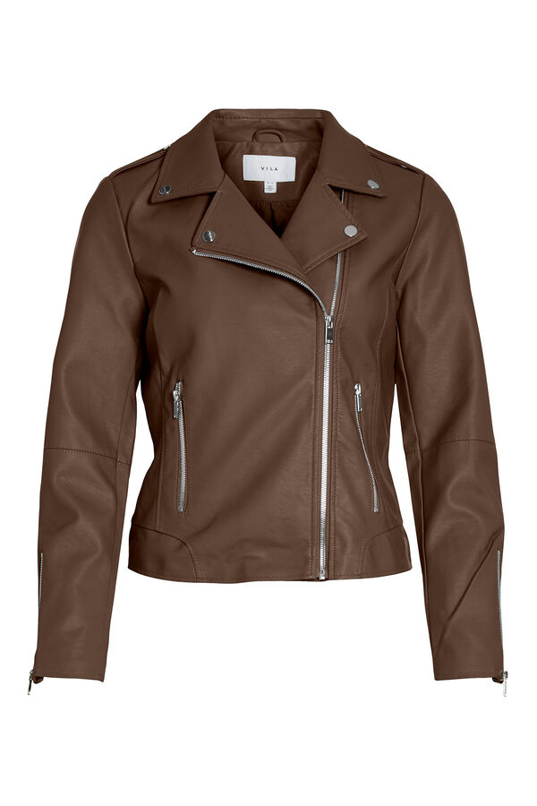 Vila Casaco motard em pele sintética Castanho