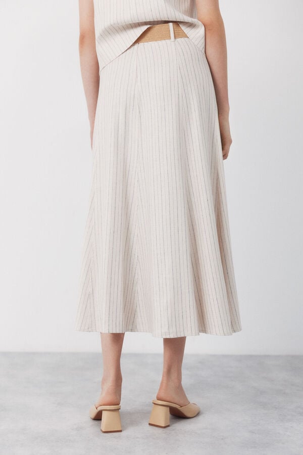 Cortefiel Saia evas&ecirc; com cinto Impress&atilde;o