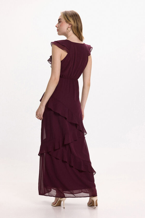Vila Vestido de festa midi de chiffon Roxo
