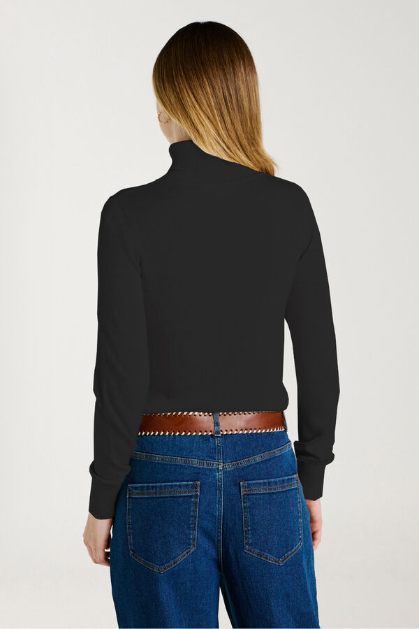 Vila High neck jumper with viscose Black