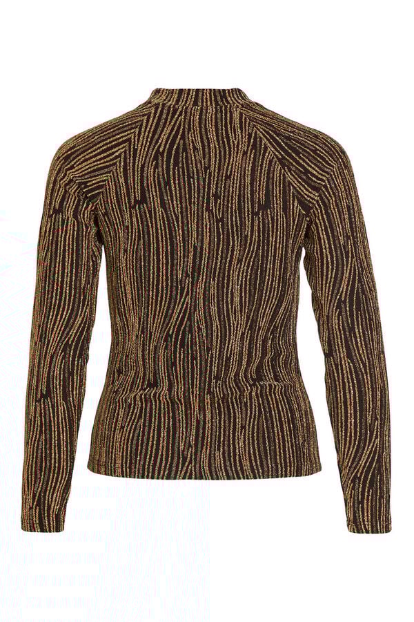 Vila Top de manga larga con lúrex Camel