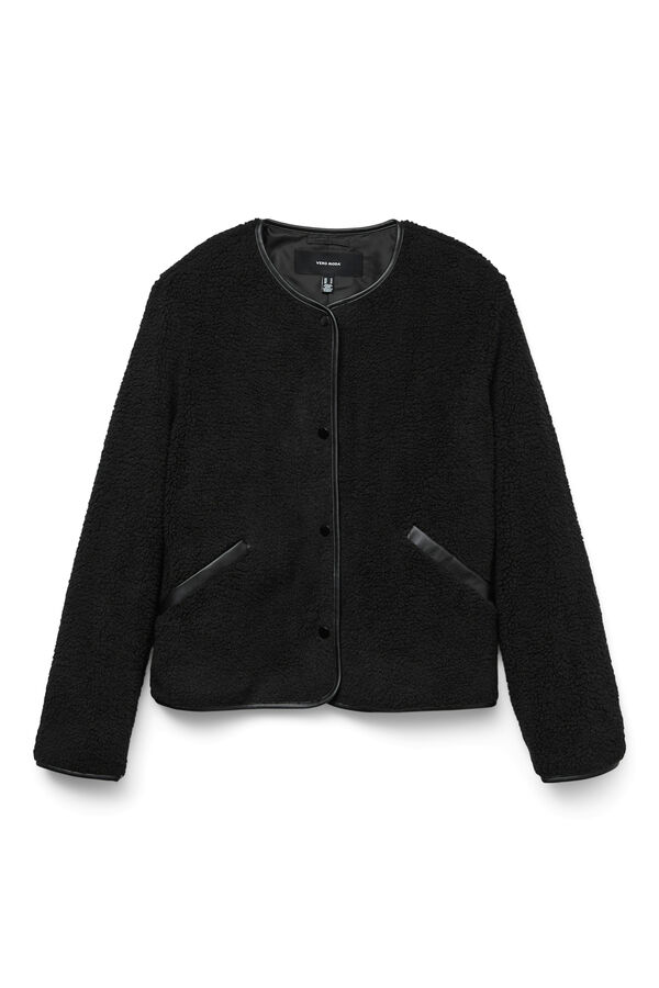 Vero Moda Casaco curta de borrego Preto